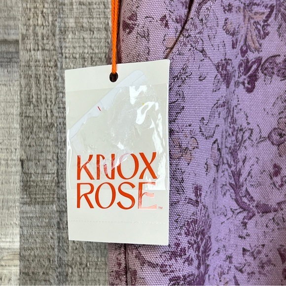 Knox Rose Large Floral Rose Print High Rise Straight Leg Pants with Pockets - Picture 6 of 10